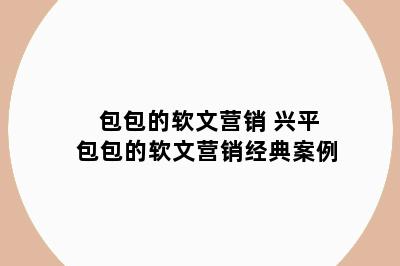 包包的软文营销 兴平包包的软文营销经典案例